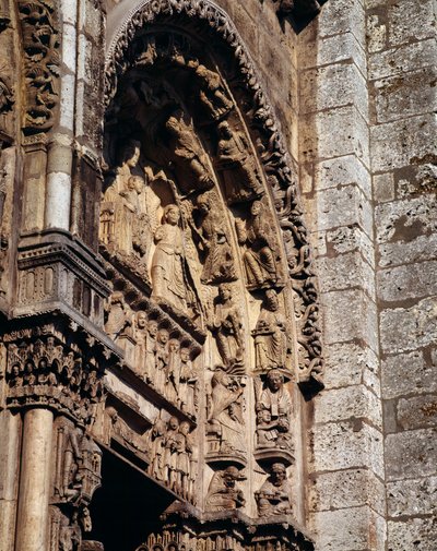 Gótikus művészet: „” részlet a Notre Dame de Chartres-i bazilika királyi portáljának timpanonjáról alkotó: French School
