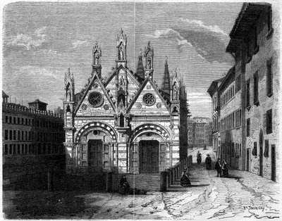 Gótikus építészet: a Santa Maria della Spina templom külső képe (13. század-14. század) Pisában (Pisa), Olaszország alkotó: French School