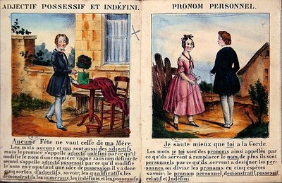 Nyelvtan könyv gyerekeknek. 1850 körül (színes litó) alkotó: French School