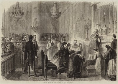 Nagymise a Tuileriák kápolnájában (metszet) alkotó: French School