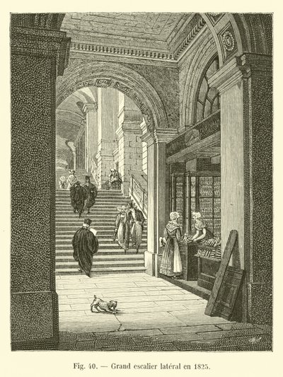 Nagy oldallépcsőház 1825-ben alkotó: French School