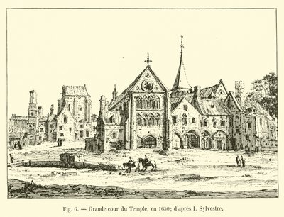A templom nagy udvara, 1650-ben; miután én Sylvester alkotó: French School