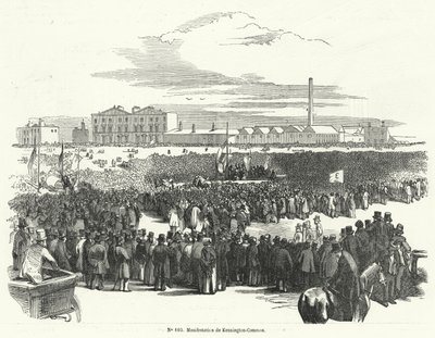 Nagyszerű találkozó, ha a Chartisták a Kennington Commonon, Londonban alkotó: French School