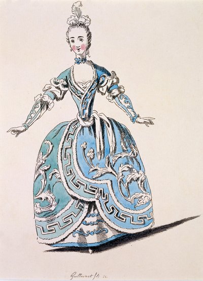 Görög jelmez a kórus számára Scanderbegben, A.Guillaumot fils fakszimile, 1763 (kézzel színezett metszet) alkotó: French School