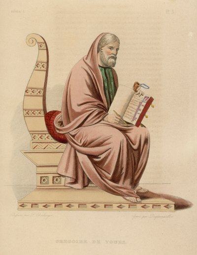Gregoire de Tours (színes metszet) alkotó: French School