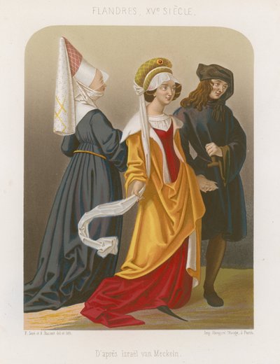 Embercsoport a 15. századi divat szerint alkotó: French School
