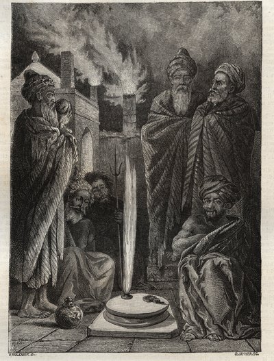 Guebre (vagy zoroasztriánus) Baku mellett (Baku, Azerbajdzsán) - Tűzimádók - Maurice La Charest új nemzeti enciklopédiája - 1870 - alkotó: French School