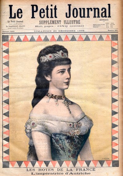 Franciaország vendégei: Erzsébet császárné (Sissi), I. Ferenc József osztrák hitvese a "Le Petit Journal"-ban 1896. december 20-án (metszet) alkotó: French School