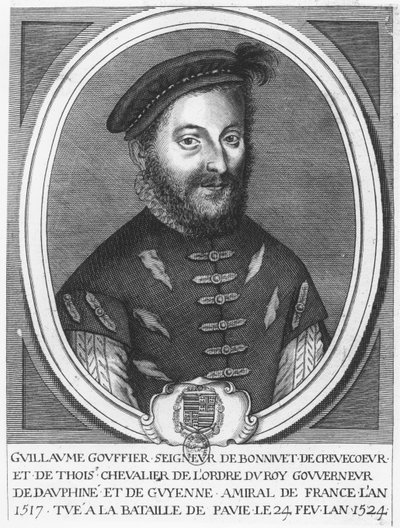 Guillaume Gouffier, Bonnivet ura (metszet) alkotó: French School
