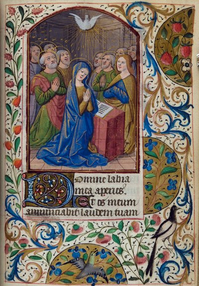 H/L-3-3 fol. 104r Pünkösd, az órák könyvéből, Párizs használata, 15. század közepe alkotó: French School