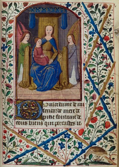 H/L-3-3 fol. 148r Szűz és gyermek, az órák könyvéből, Párizs használata, 15. század közepe alkotó: French School