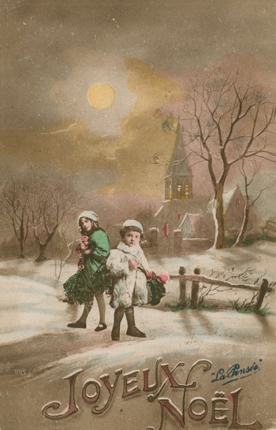 Boldog Karácsonyt. 1913-ban feladott képeslap. alkotó: French School