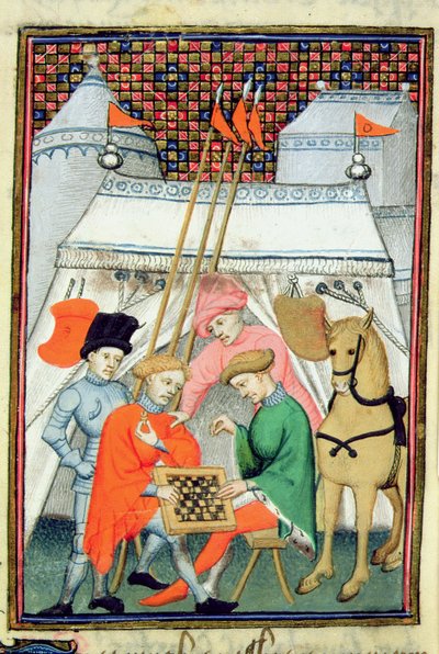 Harley 4431 f.133 Ulysses sakkozik, párizsi másolat, 1410-1415 körül (vellum) alkotó: French School