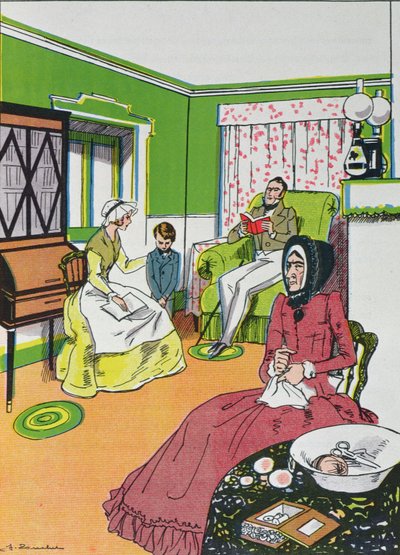Ő nem tudja. Borzalmas., szakította félbe Miss Murdstone, David Copperfield IV. fejezetéből, Charles Dickenstől (1812-70) alkotó: French School