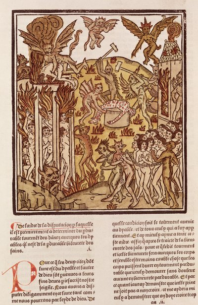 Pokol, a "La Cite de Dieu"-ból, 1486-87 (xilográf) alkotó: French School