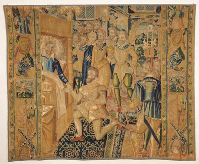 Henri III (1551-89) de Valois átadja a hatalmi jelvényeket Henri III (1553-1610) de Bourbonnak alkotó: French School