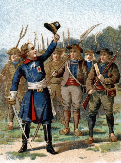 Henri du Vergier, La Rochejaquelein (vagy Verger de La Rochejacquelein) grófja (1772-1794), főnöke eladta. Jelző van a mellkasán. alkotó: French School