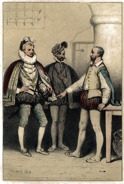 III. Henrik (1551-1589), francia király, meglátogatja Bernard Palissy keramikust, a Bastille-ban raboskodott. Valerio kétszínű „” Scenes de la vie d