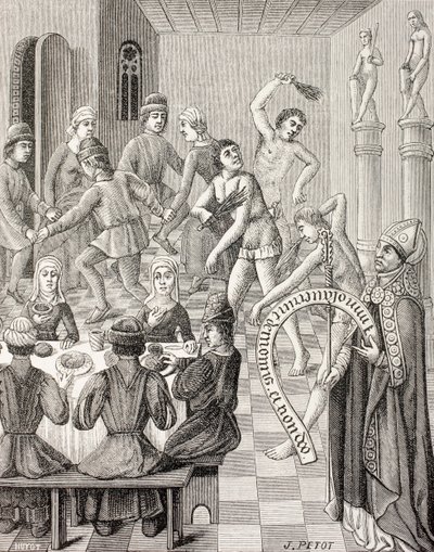 A zászlósok eretneksége, 1880 körül (litográfia) alkotó: French School