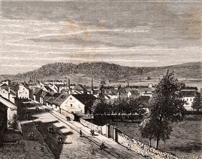 Hericourt - - Saone-et-Loire megye - metszet a „La France illustree: földrajz, történelem, statisztikai adminisztráció”-ban, V.A. Maláta-barna. 1884 alkotó: French School