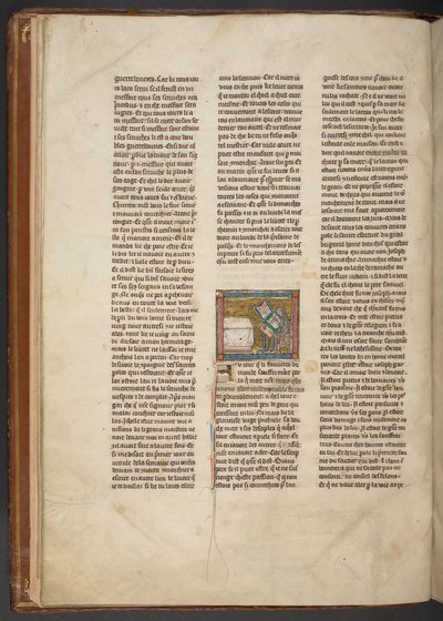 Remete írás az íróasztalnál, "Estoire del Saint Graal, La Queste del Saint Graal, Morte Artu", 1315-25 körül (tinta pergamenre) alkotó: French School