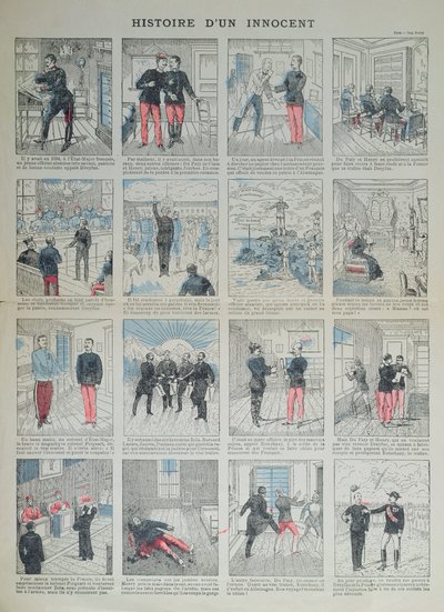 Histoire du Innocent, a Dreyfus-ügy illusztrált története alkotó: French School
