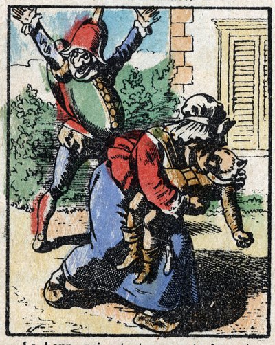 Dr. Pulcinella (Polichinelle) története. Imaging Pellerin fametszete - Epinal, sd. 19. század vége. alkotó: French School