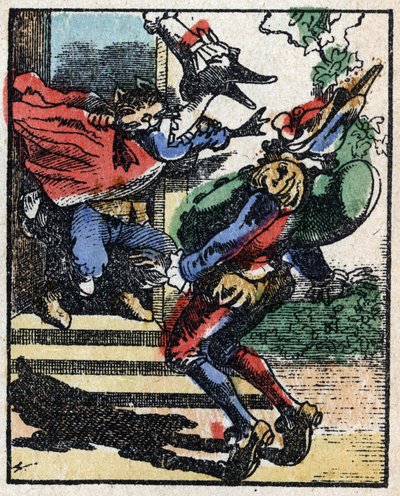 Dr. Pulcinella (Polichinelle) története. Imaging Pellerin fametszete - Epinal, sd. 19. század vége. alkotó: French School