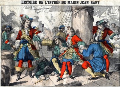A rettenthetetlen tengerész, Jean Bart Jean Bart (1650-1702), francia magánember története. Epinális képalkotás a 19. század végéről. alkotó: French School