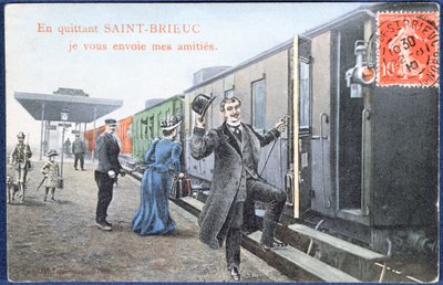 Ünnepi képeslap Saint-Brieuc-ból, 1910 körül (fénykép után) alkotó: French School