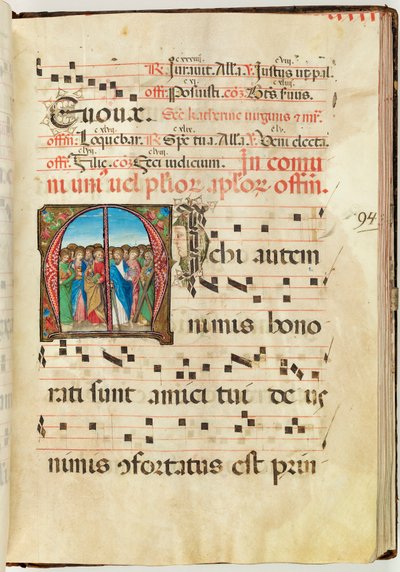 Szent Apostolok, Graduál, f.94 (tinta, tempera és aranylevél pergamenen) alkotó: French School