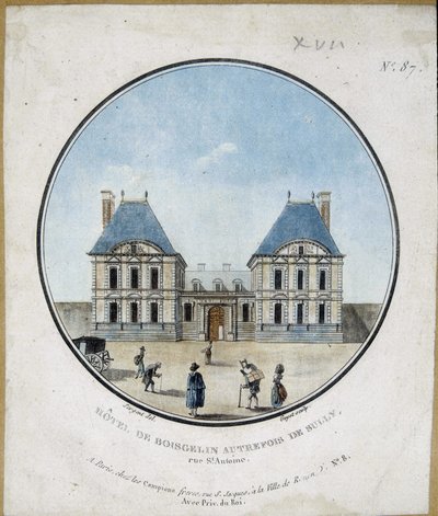 Hotel de Boisgelin, korábban Sullyban - metszet alkotó: French School
