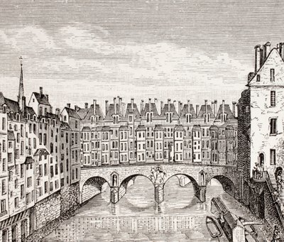 Házak a Saint-Michel hídon, Párizs, 1875 alkotó: French School