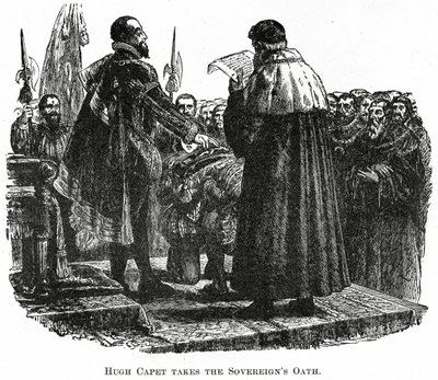 Hugh Capet esküt tesz, 1882 körül (fametszet) alkotó: French School