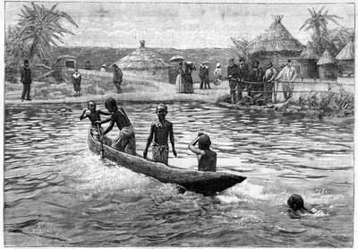 Emberi Állatkert - Nyugat-Afrika néprajzi kiállítása a Champ de mars-on (Párizs) alkotó: French School