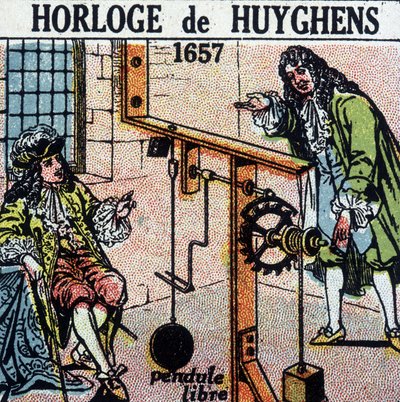 Huyghens óra 1657 (szabad inga) - metszet, deb. 20. század alkotó: French School