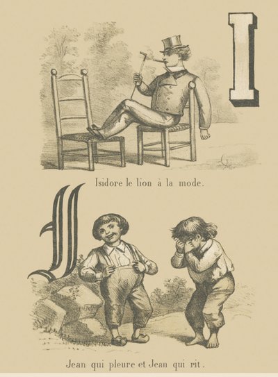 I J: Isidore, a divatos oroszlán/John sír és John nevet alkotó: French School