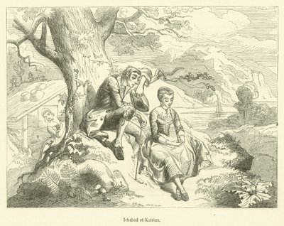 Ichabod et Katrina (metszet) alkotó: French School
