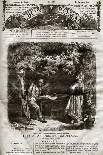 Illusztráció Eugene Sue „A hét főváros” című regényéhez a „The Bons Romans” című kiadványban jelent meg 1864.11.29-én. alkotó: French School