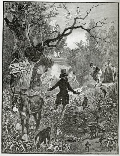 Illusztráció: Théâtre en liberté, 19. század (bw metszet) alkotó: French School
