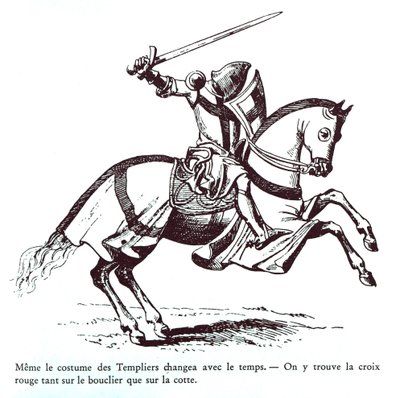 Templomos lovag illusztrációja (metszet) alkotó: French School
