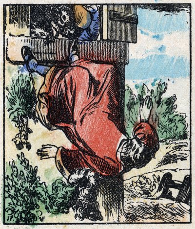 Illusztráció a „” Raminagrobis és az egerek” című meséhez. Fametszet az Imaging Pellerin - Epinal, sd. 19. század vége. alkotó: French School