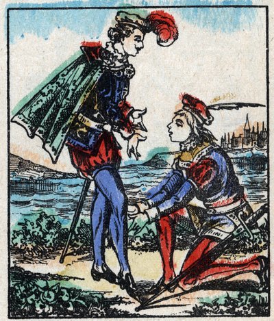 Illusztráció a „Grand Flandrin kalandjai” című meséhez. Fametszet az Imaging Pellerin - Epinal, sd. 19. század vége. alkotó: French School
