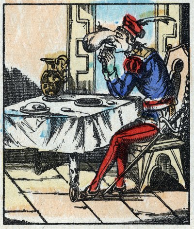 Illusztráció a „Grand Flandrin kalandjai” című meséhez. Fametszet az Imaging Pellerin - Epinal, sd. 19. század vége. alkotó: French School