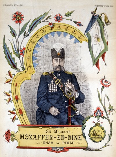 Image of epinal, Mozaffer ed dine (Mozaffer-ed-dine, Mozzafar-al-Din, Mozzafar al Din, Mozaffaredin) shah of Persia from 1896 to 1906. alkotó: French School
