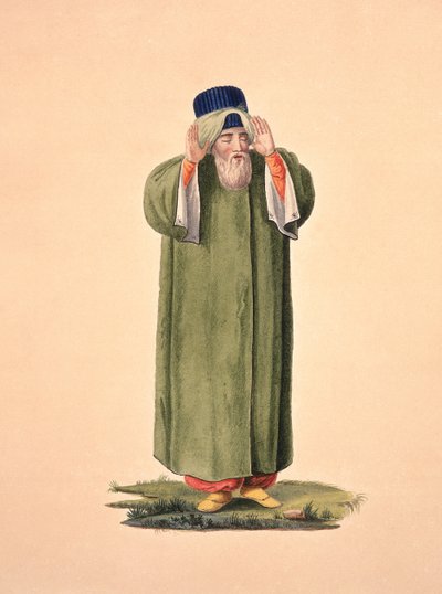 Imámra hívó imám, valószínűleg Cousinery által, oszmán korszak, 18. század harmadik negyede (wc papíron) alkotó: French School