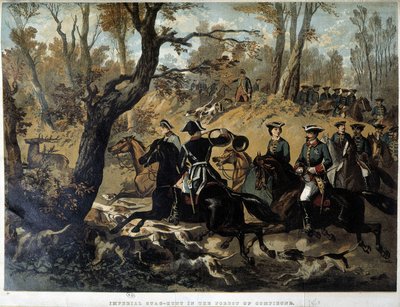 Eugenie császárné és III. Napóleon: Vadászjelenet Compiegne-ben alkotó: French School