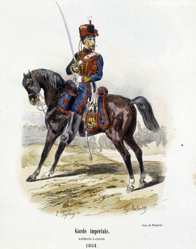 Birodalmi Gárda: Tüzérség lóháton 1854-ben – A. Barbier „Histoire de l