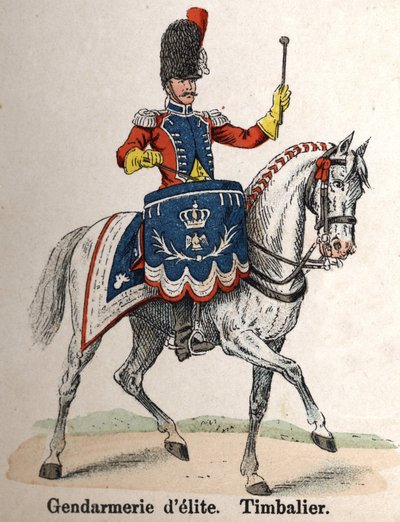I. Napóleon császári gárda: Elit csendőrség – Timbalier. Tányér Lienhart és Humbert Les Uniforms de l