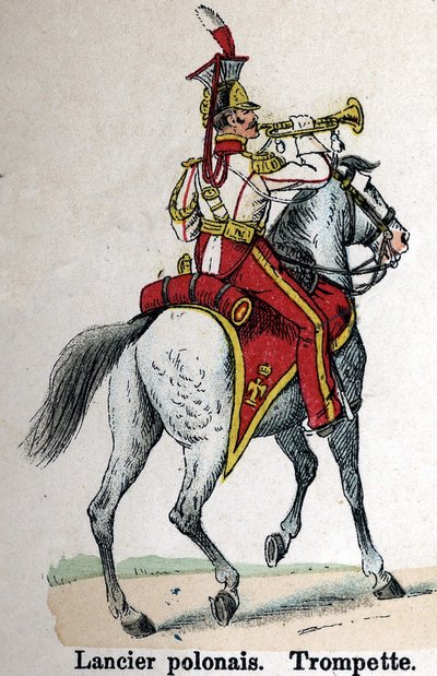 I. Napóleon császári gárda: lengyel lándzsa – trombita. Tányér Lienhart és Humbert Les Uniformes de l